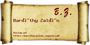 Baróthy Zalán névjegykártya